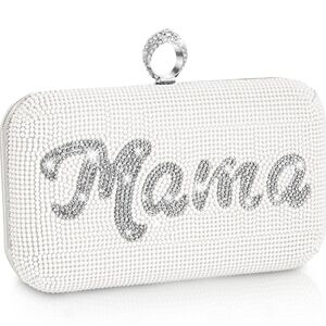 Mama Elegant White and Silver Clutch